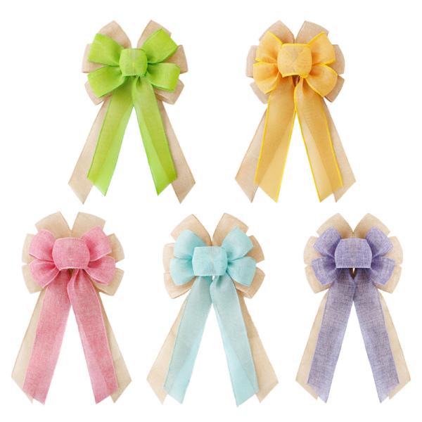 Agregue un toque de color a su envoltura de regalo con MSD 2024 de Pascua de doble color Arcos de burlap