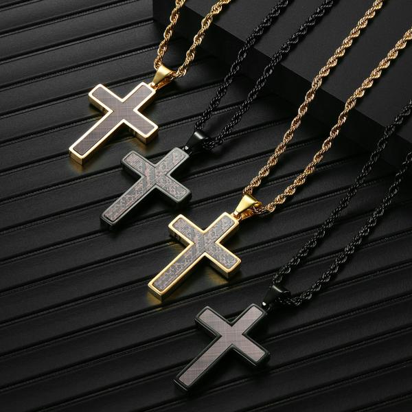 Stainless Steel Cross Pendant Mens Cross Necklace Christian Jewelry Special Design for Men