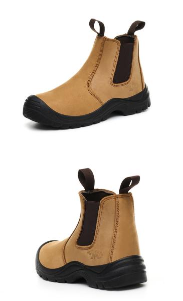 Botas de seguridad de cuero de caballo loca de trigo OEM