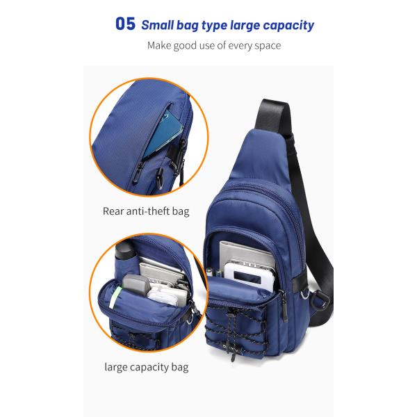 ODM OEM Oxford Textile Sports Crossbody Chest Sling Bags 18*9*28cm