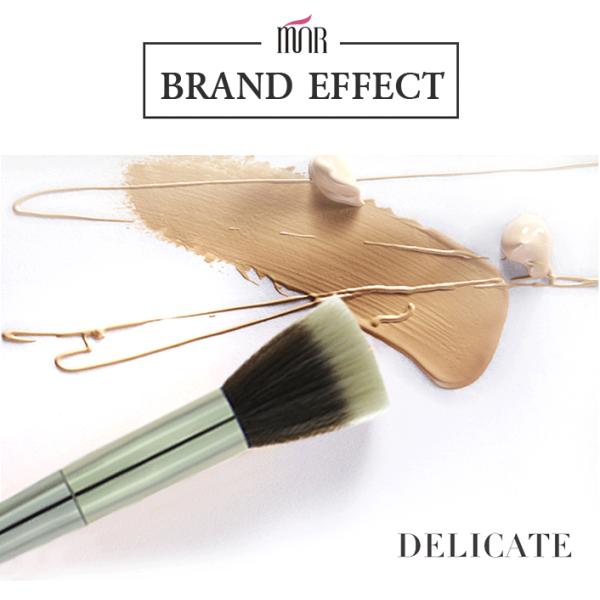 Stainless Metal Handle Concealer Foundation Makeup Brush With Gold Aluminum Handle