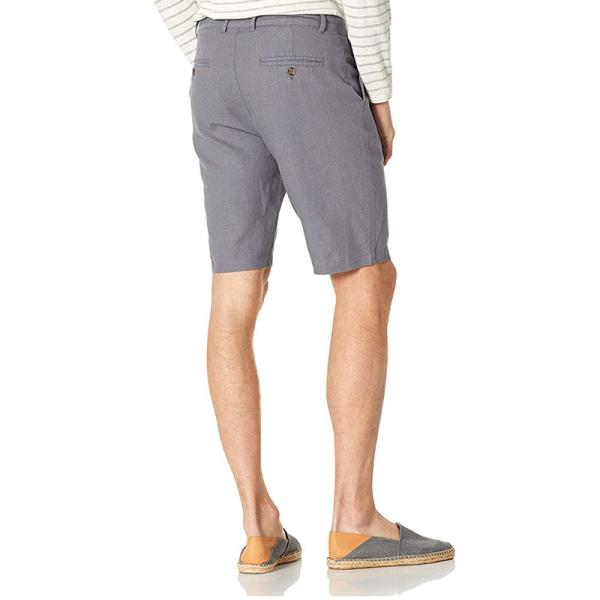 Easy Care Breathable 48% Linen Black Viscose Shorts Men'S Flat Front Shorts