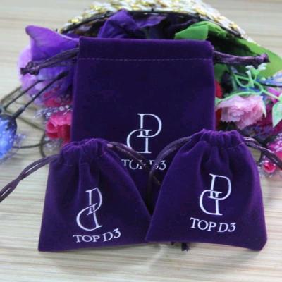 A tela roxa personalizou malotes da joia, sacos de cordão reusáveis minúsculos