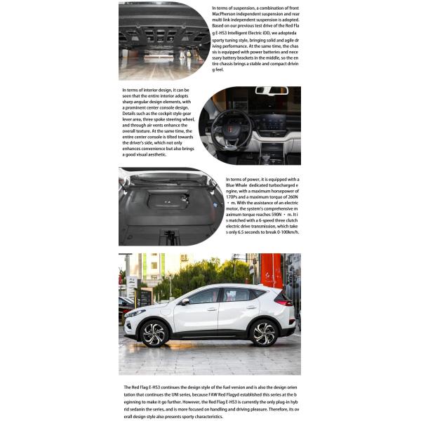 Nuevo Energía eléctrica pura 5 asientos SUV coche medio Hongqi E-HS3