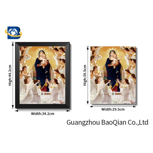 Black Frame Lenticular Flip Christian Blessed Vigin Mary Poster Religion Wall Picture