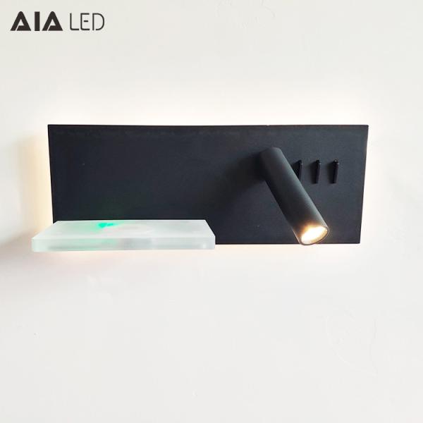Wireless charging reading wall light led bed lamp for USB bedside wall light led headboard wall lamp for hotel