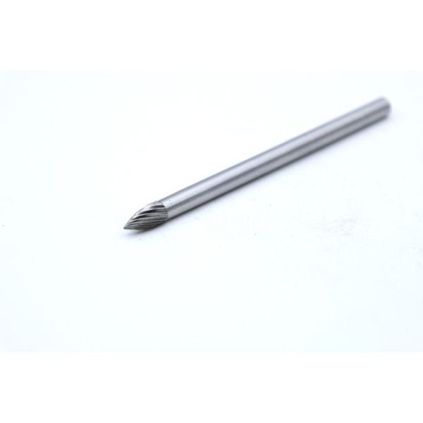 SG-1ML6 Long Shank Tungsten Carbide Rotary Burr with Pointed Tree Shape and Single Cut Design for Deep Narrow Slots