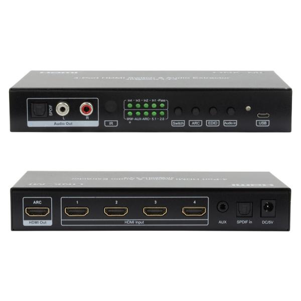 256mA 4X1 HDMI Switcher Box 2.0 Switch YUV4:4:4 18Gbps Support ARC CEC HDR