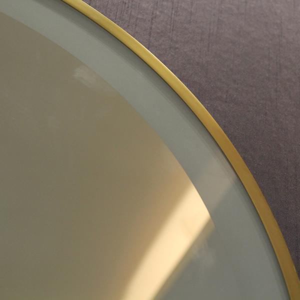 Stainless Steel Oval Framed Wall Mirror with LED Light Luxury Golden Color W60xH100cm