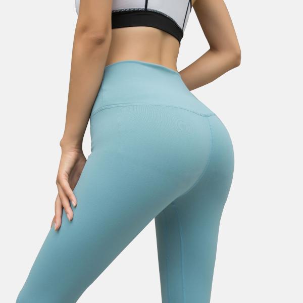 200g Nylon Spandex High Waist Yoga Pants with Pockets S M L