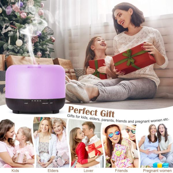 Remote Control 500ml Aromatherapy Essential Oil Diffuser with LED Light Air Humidifier for Office Home Study Yoga Spa