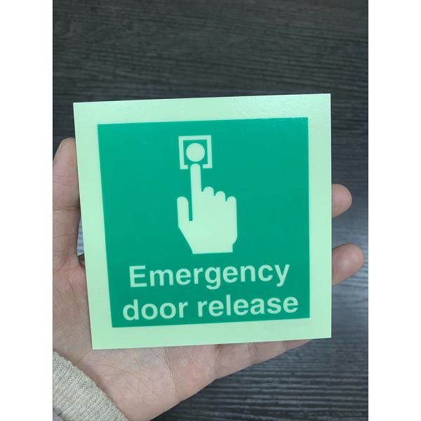 ODM Warning PVC Photoluminescent Fire Signs Emergency Door Release Sign