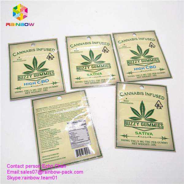 2018 cannabis novos infundiram os cummies buzzy saco alto de CBD/THC com a venda quente ziplock em CA