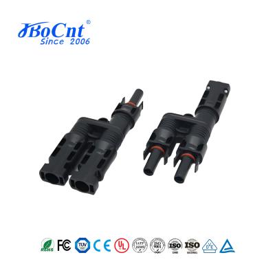 One In Two Solar PV Connectors Male Female Parallel Branch Connectors