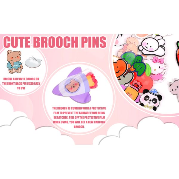 Cute Acrylic Brooch Pins for Bags, Hoodies & Hats - Kawaii Gift for Girls