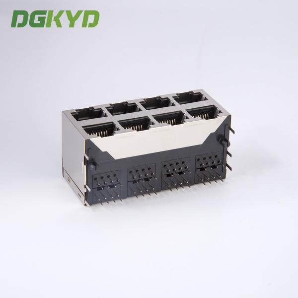 Proteja 2x4 o soquete duplo do lan dos portos da plataforma oito do conector dos ethernet do multiport rj45