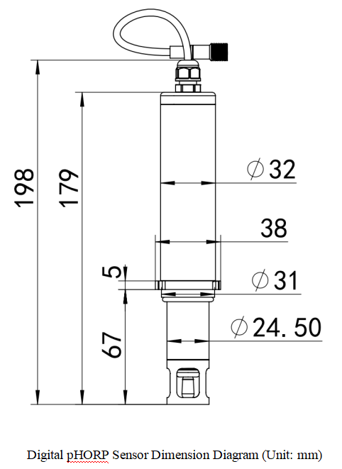 Digital PH/ORP Dual Sensor For Drinking Water Pipes – MODBUS RTU, Support For The Installation Of The Flow Cell