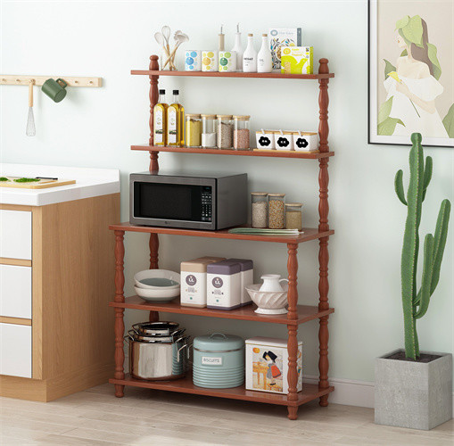 MultiFunctional Wood Kitchen Microwave Rack stand 5 Tier