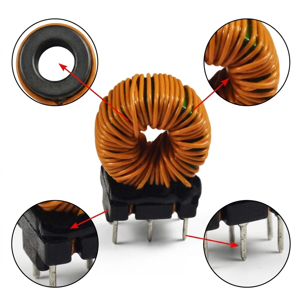 T18 High Current EMI Filtering Power Common Mode Choke Vertical Toroidal Inductor