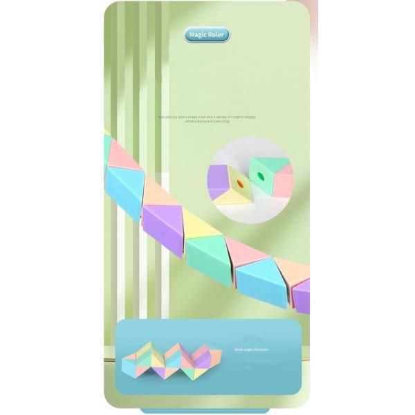 Customized ABS Macaron Magic Ruler Folding Puzzle Toys for Children's Development