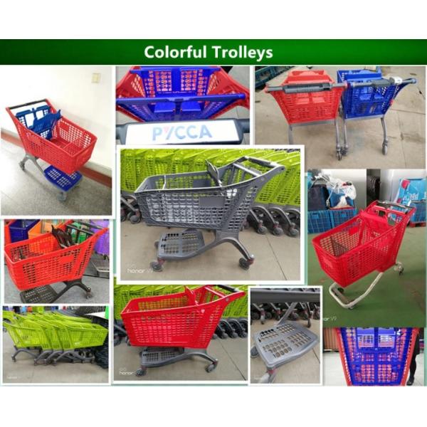Custom Printed Logo Plastic Folding Shopping Trolley For Cargo Transport