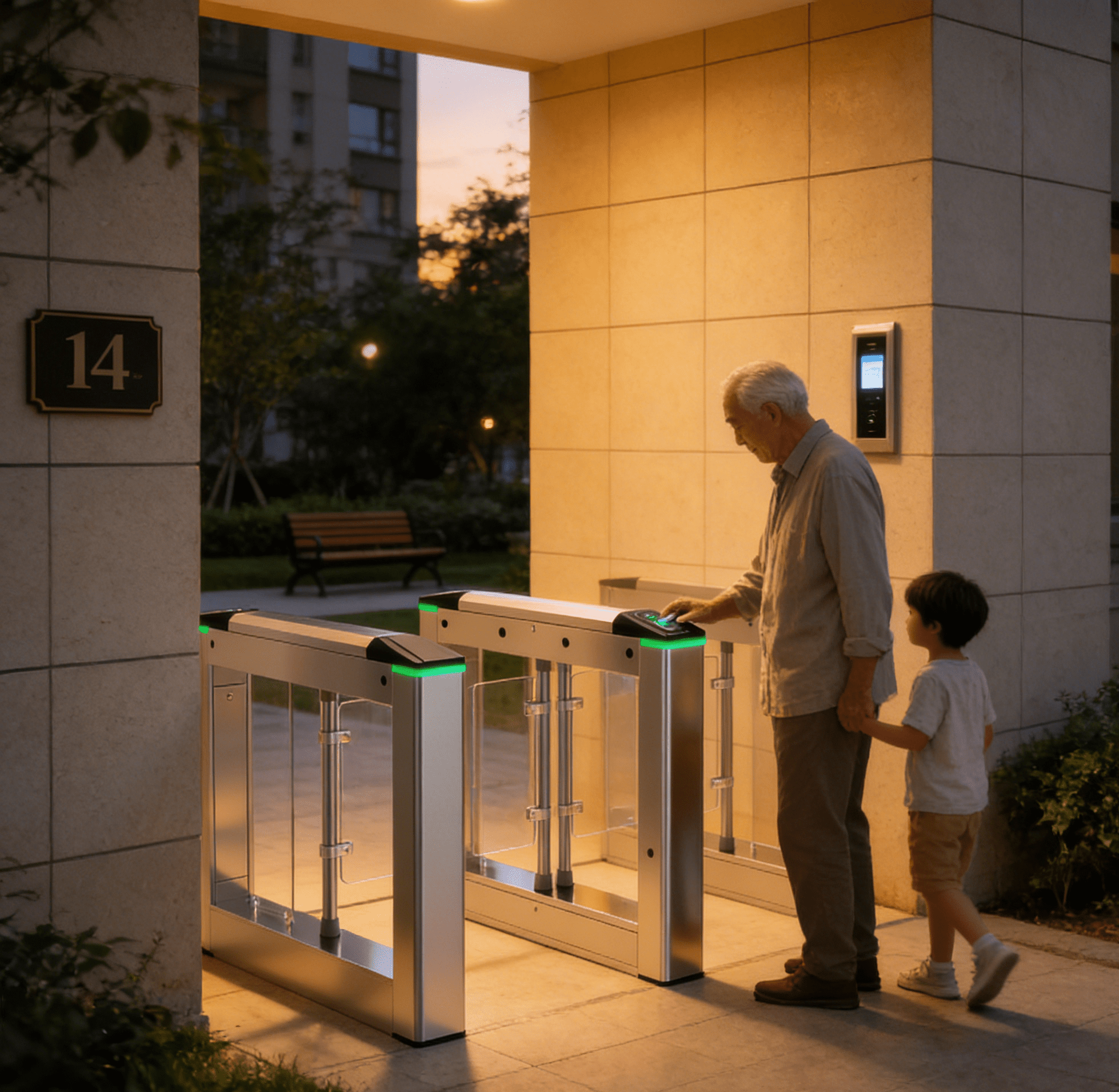 Automatic SUS304 Stainless Steel Swing Barrier Turnstile with Bi-Directional Arm Turning and Anti-Tailgating Access Control