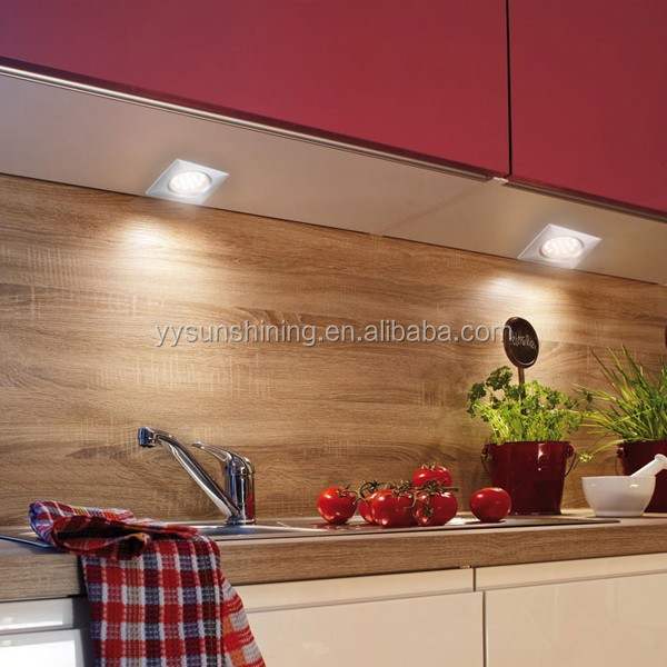 0.15kg Weight Recessed LED Square Under Cabinet Light with 2-