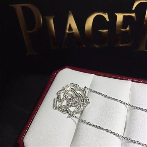 Piaget  full diamonds of double hollow rose necklace 18kt  gold  with white gold or yellow gold or rose gold