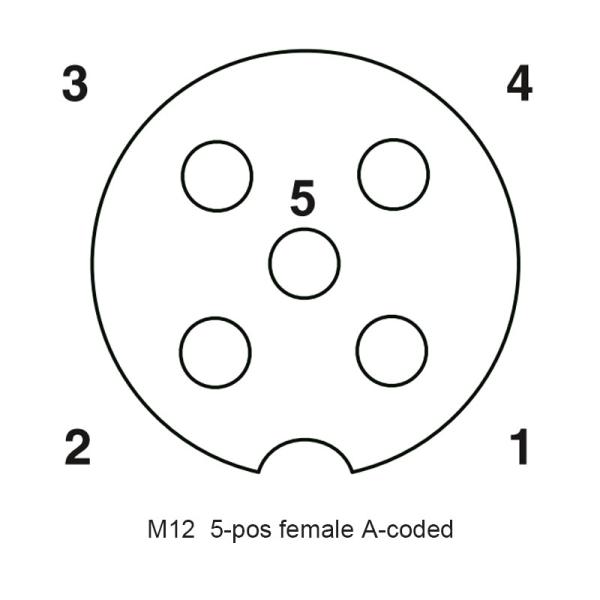 IP67 Female M12 5p A Coding Waterproof Connector Male Anti Vibration M12 Cable Connector