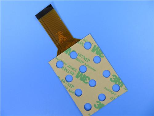 Single Layer Flexible Printed Circuit Board With 3M Tape and Immersion Gold for Keypads