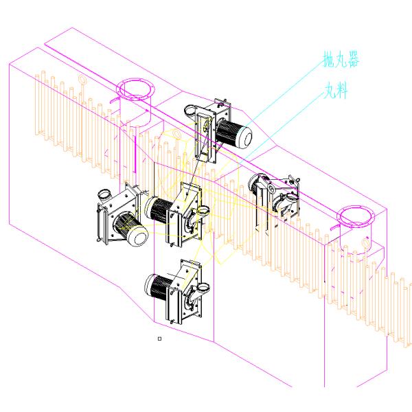 Carbon Steel Hanger Type Shot Blasting Machine , 60kw Abrasive Blasting Equipment 