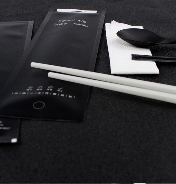 Disposable Plastic Chopstick Spoon Set in Cutlery Paper Bag with Thickness 4.0-7.0mm