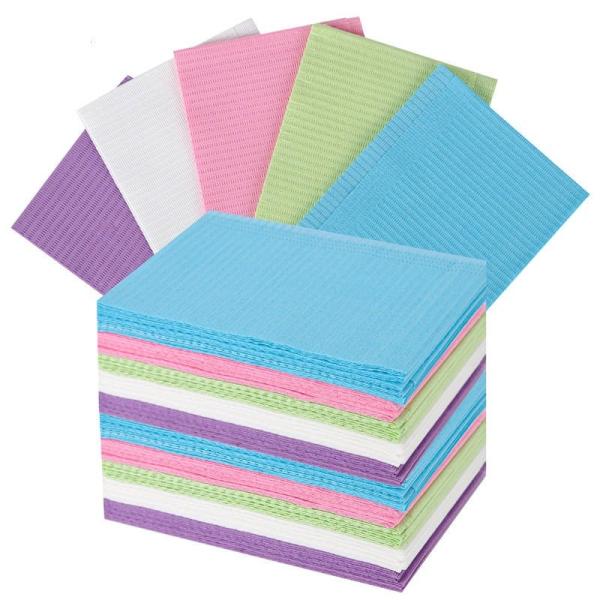 Colorful Quality Dental Bibs 3ply Waterproof Absorbent Patient Medical Comfortable Disposable Dental Bib