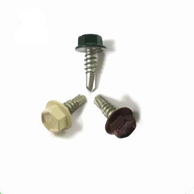 Hardened Stainless SUS 410 Road Rust Treasure Coating Metal Roofing Screws Hex Painted Head