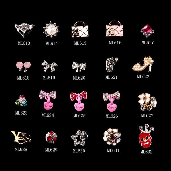 Nail Art Deco Butterfly Alloy Jewelry Multi_color Glitter Rhinestone ML613-632