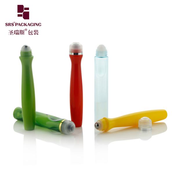 Botella roll-on PCR con diseño único de PETG, forma personalizada, color personalizado, aplicador de líquido para suero para ojos