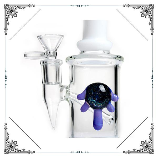 Mini White Glass Smoking Water Pipe , Puper Mouth Tobacco Tube Glass