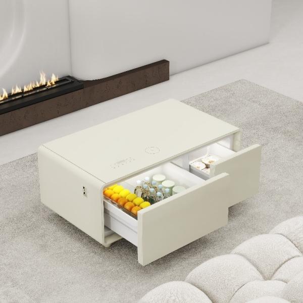 Living Furniture Modern Coffee Table with Cooling Drawer and 27L Freezer Capacity