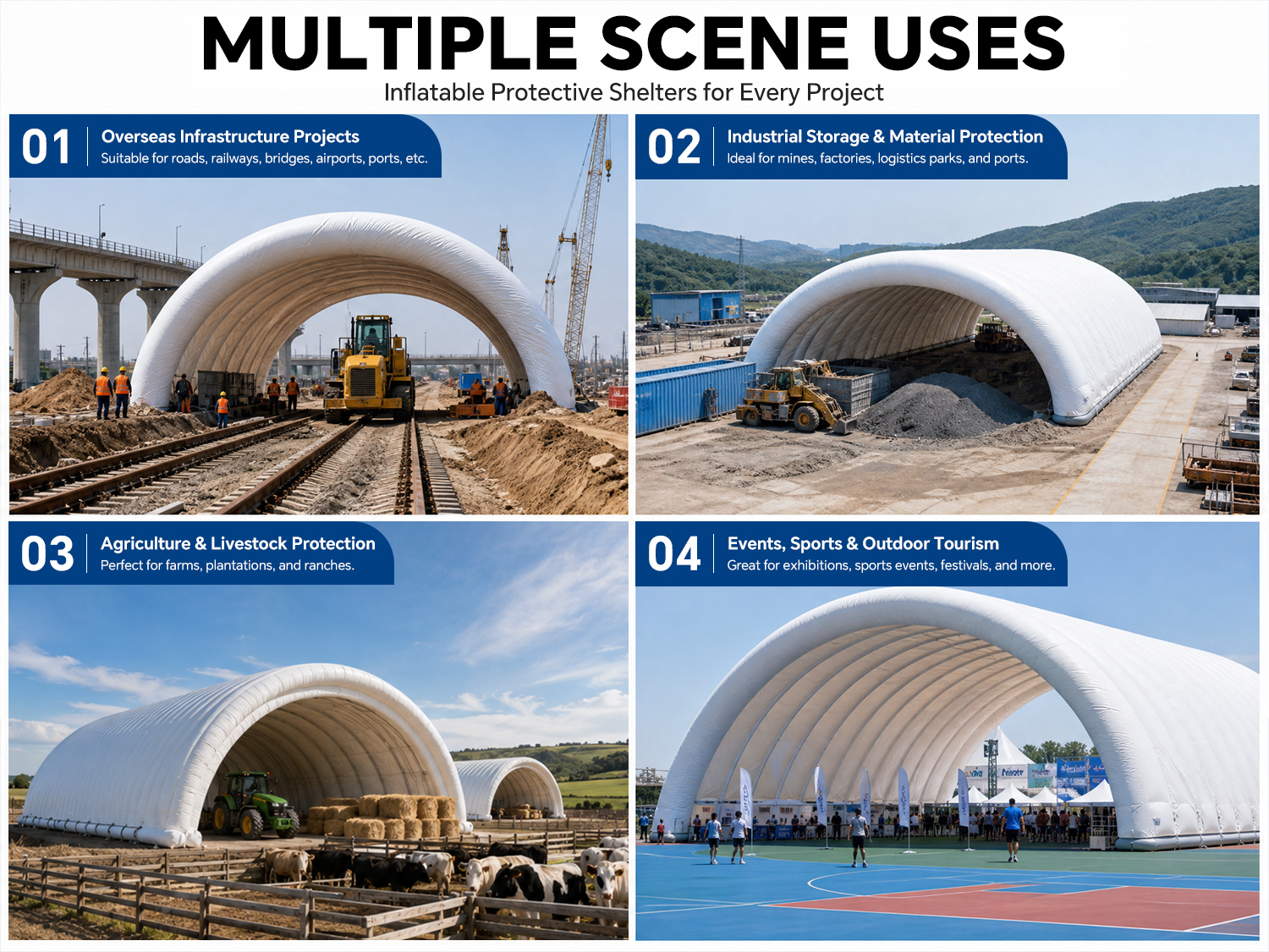 Giant Inflatable Aircraft Hangar Sealed Air Rib Portable Hangar Tent for Airplane Storage Maintenance and Aviation Projects