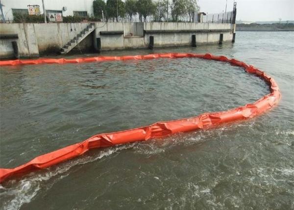 Orange Solid Float Oil Containment Boom Height 600 To 1500mm Fast Deployment