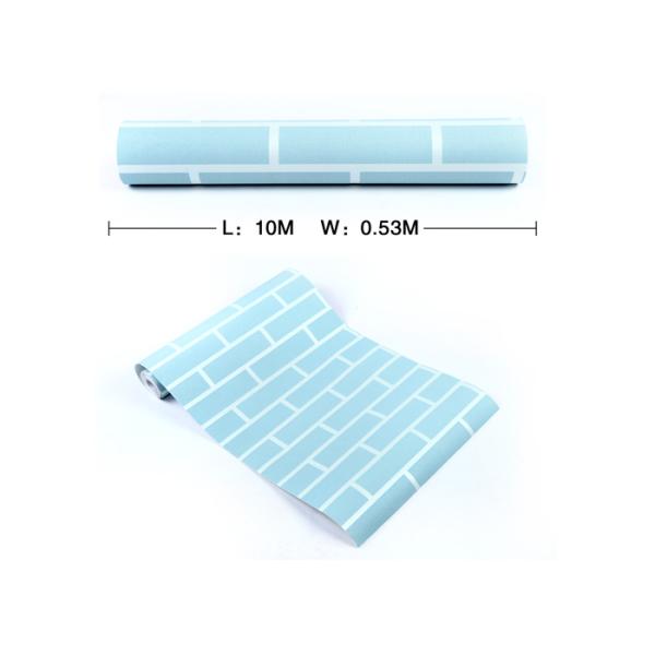 Голубое пре- наклеенное не сплетенное заволакивание стены собственной личности слипчивое/обои кирпича 3Д, стандарт КЭ