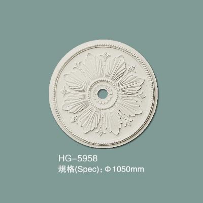Médallion en PU à haute densité moulant le plafond en polyuréthane Rose HG-5958