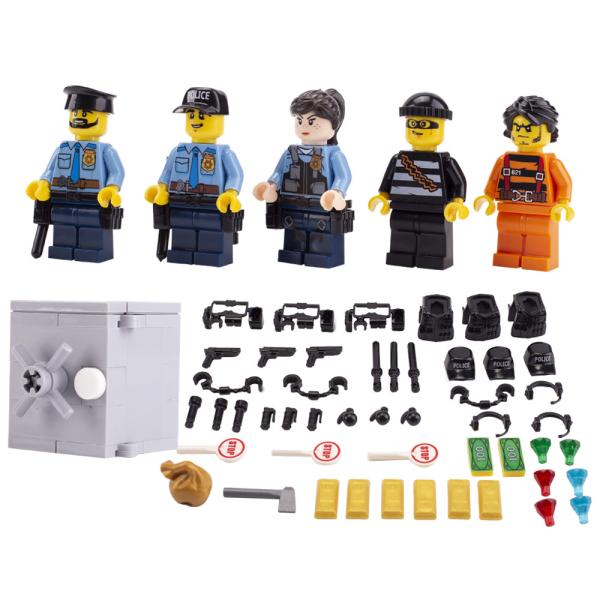 MOC city accessories plioceman mini figure container diamond money safe box building block