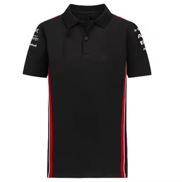 New Summer Hot Selling Oversized Multi Size Shoulder Striped Side Striped Polo Shirt F1 Racing Suit Casual Sports Poloshirt