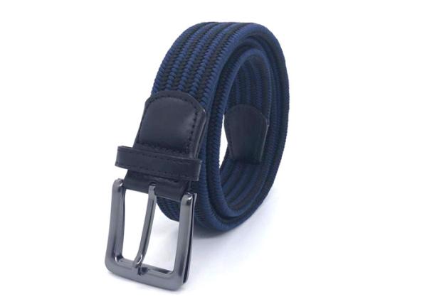 Blue Canvas PU Mens Enduring Stretch Woven Belt For Junior