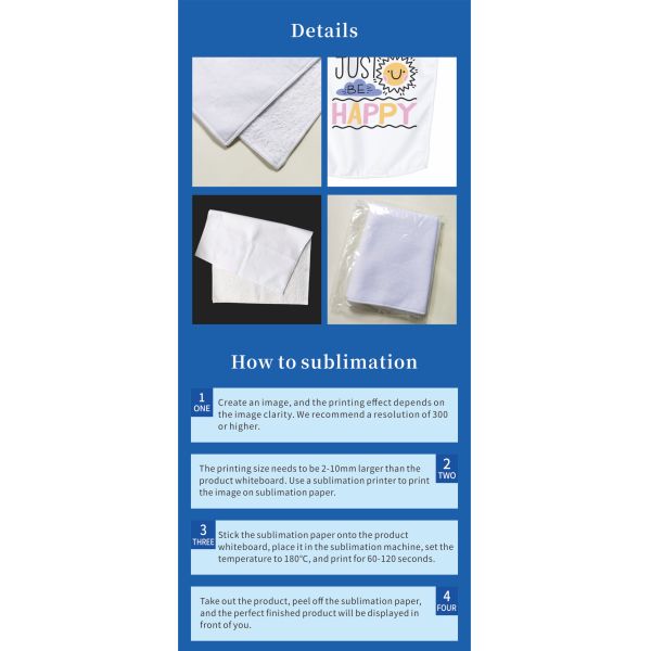 ZELOYAUT 100% Cotton Soft White Sublimation Face Towel for Home Customized logo 5 Star Hotel Face Towels for Sublimation