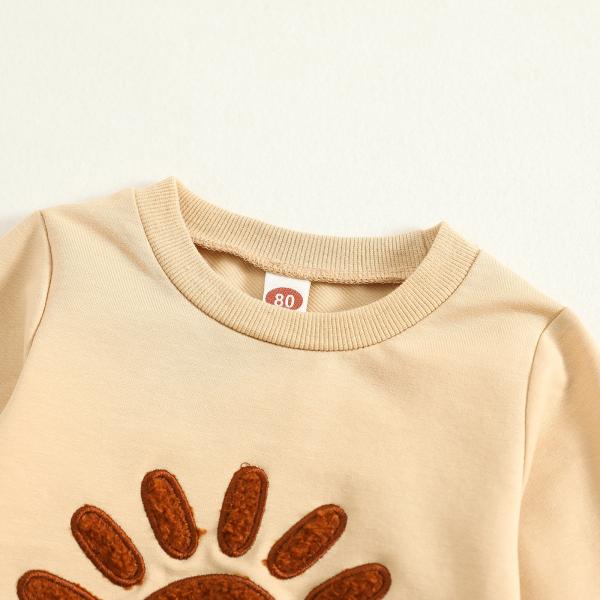Boys And Girls Children'S Long Two Piece Set Sun Embroidered