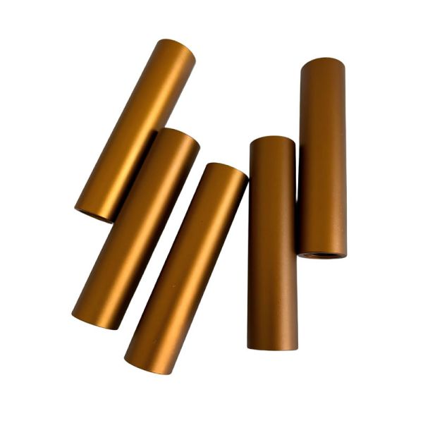 Pièces de tournage CNC en aluminium avec traitements de surface d'oxydation dorée pour tailles personnalisées