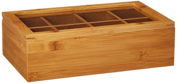 Home Acrylic Cover Bamboo Storage Box , Wooden Tea Bag Holder Non - Odor