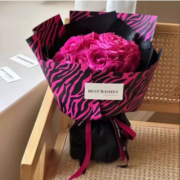 Zebra pattern waterproof floral material, fresh flower packaging paper